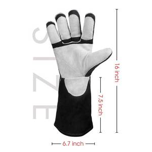 Gants de soudage en cuir de vachette robustes, résistants aux flammes, pour soudeurs professionnels - Product Image 4
