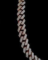 Chaîne cubaine 10 mm sertie de moissanite avec sertissage griffe, bijoux de corps de luxe plaqué argent pour homme, style hip-hop, KRISHNAM JEWELS