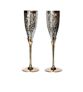 Copa de vino de metal de Latón chapado en oro Copas de cóctel modernas Copas de champán Copa de vino irrompible de oro Copa de metal - Product Image 2