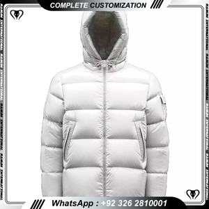 Blouson coupe-vent en duvet uni pour hommes, logo personnalisé, vestes bouffantes pour hommes, multicolores et personnalisées - Product Image 5