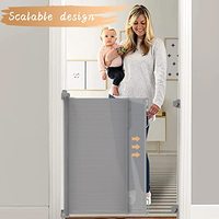Fournitures pour animaux de compagnie en gros, barrière de sécurité rétractable pour animaux de compagnie, barrière de sécurité en maille pour chien, porte réglable pour une utilisation à domicile