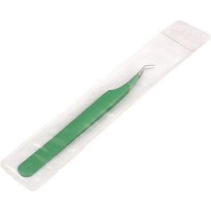 Pince à épiler verte personnalisée en acier inoxydable pour extensions de cils, volume de 90 degrés, meilleure pointe de fibre - Product Image 1