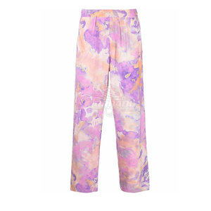 Pantalon de survêtement évasé droit pour hommes, taille élastique, logo personnalisé, coupe ample, taille haute, pantalon baggy décontracté en polyester de style coton - Product Image 1