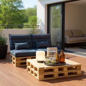 Premium Quality Outdoor 4-Piece Garden <b>Pallet</b> Sofa Cushion Set 57010056 Fiber for Patio Terrace Hot <b>Sale</b> Wholesale - Product Image 3