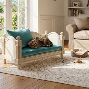 <b>French</b> <b>Style</b> Dog <b>Sofa</b> Antique Cat Bed <b>Luxury</b> Pet Accessories Wooden Pet <b>Sofa</b> Elegance Dog and Cat Houses - Product Image 1