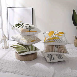 ชุดปลอกหมอนลายเรขาคณิตสมัยใหม่ 6 ชิ้น สำหรับใช้ในบ้าน สีขาว เหลือง เขียว ลายใบไม้ ลายพืช ระบายอากาศได้ดี ปิดด้วยซิป - Product Image 3