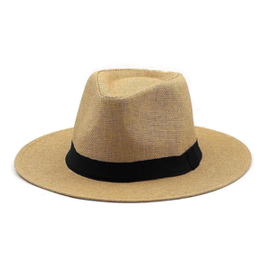 UNISEX <b>STRAW</b> <b>FEDORA</b> PANAMA HAT HANDWOVEN BREATHABLE SUN PROTECTION PERFECT FOR CASUAL WEAR AND BEACH TRIPS - Product Image 2