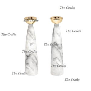 Set Of Two <b>Square</b> Shape <b>Candle</b> Stand In Marble And Metal <b>Candle</b> Holder For Home And Hotel Decoration Use - Product Image 6