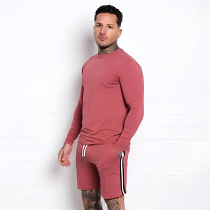 Ensembles de mode pour hommes, costume d'été, tenue de fitness, séchage rapide, respirant, grande taille, short à carreaux, survêtement à manches courtes, col rond - Product Image 6