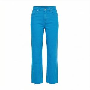 Pantalones Vaqueros de Mezclilla de Moda al por Mayor, Pantalones de Mujer de Corte Recto con Bolsillos Rotos, Pantalones de Calle de Tendencia para Mujer con Servicio OEM - Product Image 1