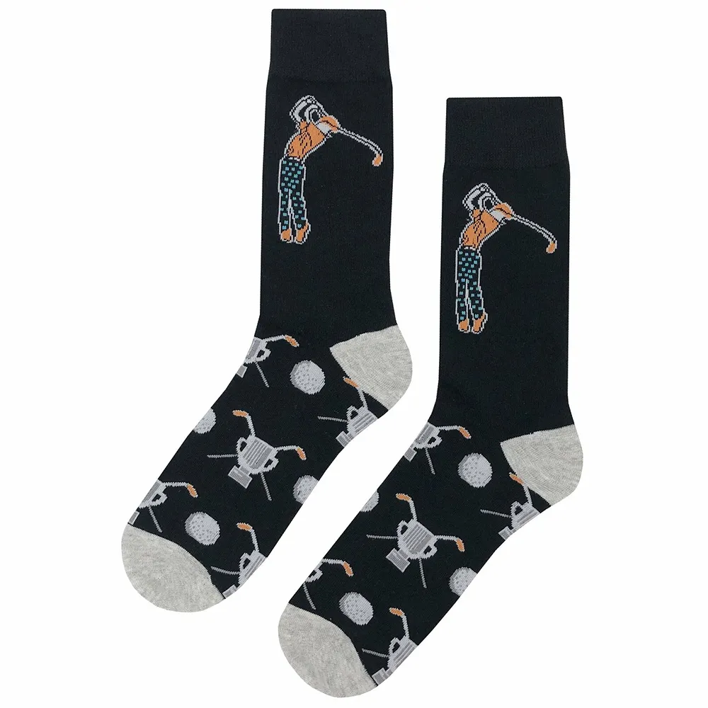 Pakistan Made Man and Women's Socks in Black Color Screen Printed Anti-Slip Sports Active Wear Socks