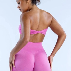 Nuevo conjunto de Yoga, sujetador de encaje de un solo hombro, camiseta sin mangas deportiva con fugas en el hombro, pantalones deportivos de cintura alta para mujer, conjunto de Yoga para Fitness - Product Image 5