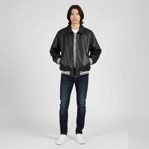 Nouveauté Veste d'hiver épaisse pour homme Coupe-vent Col montant Veste de moto Classique Vintage Veste en cuir d'agneau véritable - Product Image 1