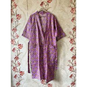 Kimono en coton imprimé style bohème, long, taille unique XS, décontracté, pour la plage, avec logo personnalisé, lavable - Product Image 1