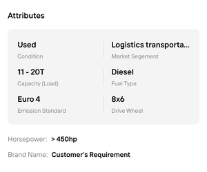 El mejor!! Camión Tractor Premium de 10 Ruedas, 6x4, Diésel, Vehículo Comercial de Servicio Pesado para Logística y Transporte de Mercancías - Product Image 6