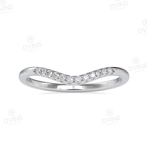 14/18 Kt Classic Starlight Diamond Eternity Wedding Band VVS Banda de compromiso de diamantes naturales con oro de 14K para fiestas - Product Image 1