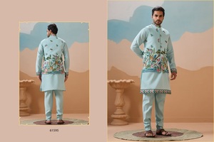 Collection de vêtements pour hommes pour les mariages et les festivals indiens, Koti Kurta avec pantalon - Product Image 4