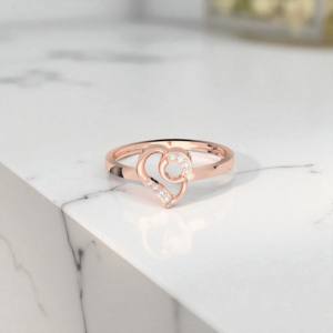 0.03 Carat F-G/VS Lab Grown Round Cut Diamond Prong Set Abstract Fancy 925 Sterling Silver Trendy Ring Unisex - Product Image 4