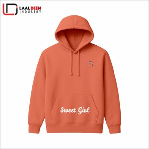 เสื้อฮู้ดกราฟิกสำหรับผู้ชายโอเวอร์ไซส์ผ้าคอตตอน100% แบบเรียบปักโลโก้ด้านหน้าแบบตะเข็บตะเข็บ - Product Image 3