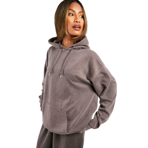 Conjunto Deportivo de Felpa con Capucha para Mujer, Diseño Moderno, 100% Algodón, Color Sólido Estampado, Tallas Grandes, Transpirable, Secado Rápido, Unisex - Product Image 3