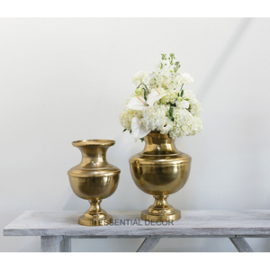 Venta caliente urnas de flores de oro para la decoración de la boda Nueva llegada florero de urna de flores para jardín Centros DE MESA DE BODA Decoración - Product Image 3