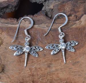 ต่างหูห้อยพลอยบุษราคัมสีขาว925สีเงินแท้ต่างหูสำหรับปาร์ตี้ต่างหูแบบห้อยสำหรับเด็กผู้หญิง - Product Image 3