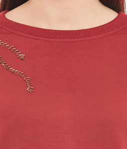 Pull Sweat à manches longues Polaire élégante et hiver délavé pour femme - Product Image 5