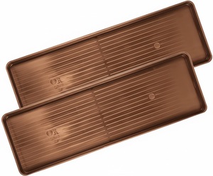 Tapis d'entrée classique en caoutchouc, facile à nettoyer, pour l'intérieur et l'extérieur, tapis pour chaussures et boue avec motif de points bleus et bordure brune - Product Image 6