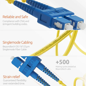 <span class=keywords><strong>Cable</strong></span> de Conexión de <span class=keywords><strong>Fibra</strong></span> Óptica Monomodo DAMU <span class=keywords><strong>SC</strong></span>/UPC a <span class=keywords><strong>SC</strong></span> UPC G652D, 0.9/2.0/3.0mm, Simplex, PVC, LSZH - Product Image 3
