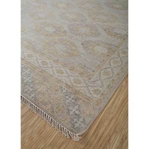 Alfombra de Lana Anudada a Mano Erbe PKWL-960, Tono Dorado, Versátil, Rectangular 9x12, Diseño de Medallón Abstracto, para Pasillo, Entrada, Hogar - Product Image 1