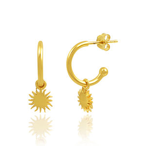 Pendiente liso con textura de aro liso de 925 Plata de ley con textura chapada en oro de lujo más vendido para damas y niñas - Product Image 4