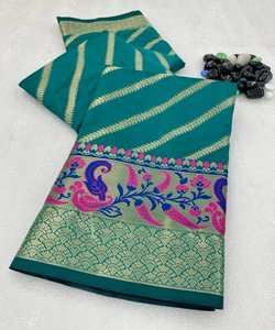 Rich Look Party Wear Saree en soie Georgette avec broderie Zari et travail manuel pour un style traditionnel indien sans effort - Product Image 2