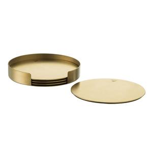 Ensemble de sous-verres en métal doré de luxe avec support artistique inspiré de la roche Sous-verres décoratifs pour boissons pour la maison et le bureau - Product Image 5