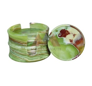 Top-Bán Vòng Màu Xanh Lá Cây Onyx Coaster Bộ Chất Lượng Cao Bán Buôn Handmade Khắc Đá Tự Nhiên Thủ Công Mỹ Nghệ Người Bán Tốt Nhất Trang Trí Nội Thất Thanh Lịch - Product Image 4