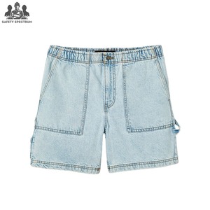 กางเกงยีนส์ขาสั้นผู้ชายแบบสั่งทำ สีพื้น สไตล์ลำลอง ติดกระดุม ผ้าฝ้าย 100% คุณภาพสูง รับออกแบบและสกรีนโลโก้ - Product Image 6