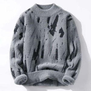 Sweatshirts à col rond pour homme, chauds pour l'hiver, 100% coton, doublure en polaire, coupe régulière, brodés - Product Image 3