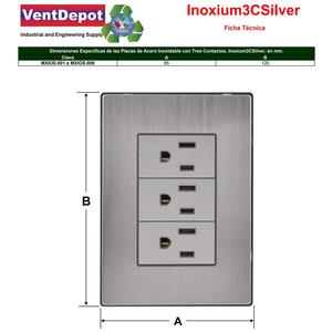 แผ่นสแตนเลส, MXIOS-004, 4 ชิ้น, คอนแทค x3, 125-250VAC, 15A, 50/60Hz, สีเงิน, สแตนเลส/PC - Product Image 4