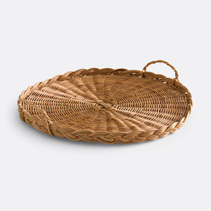 NEW PRODUCT! Tienphong Wholesale 2025 Handwoven Tepsi Natural Rattan Round <b>Tray</b> with Handles - Product Image 1