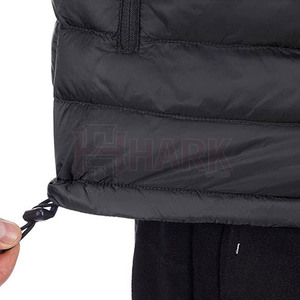 Veste bouffante coupe ajustée personnalisée OEM vestes de rue style lettre motif couleur noire fermeture éclair poches toile vierge pour hommes - Product Image 6