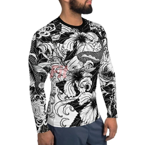 2025 nouveau MMA Rash Guard T-shirt Gym Compression T-shirts hommes Fitness à manches courtes impression personnalisée RashGuard taux de gros OEM - Product Image 3