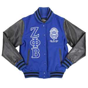 Women's Varsity <b>Jacket</b> - Stylish Two-Tone Baseball <b>Jacket</b> with Ribbed Cuffs and Snap Buttons - Product Image 1