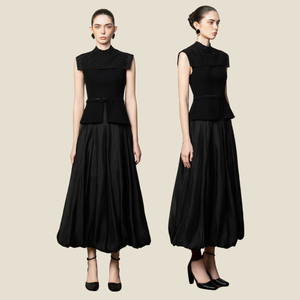 Rehaussez votre look avec la jupe midi Lyly en cupro avec tissu à motifs de feuilles et finition raffinée avec étiquette personnalisée - Product Image 4