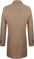 Manteau long de style streetwear pour homme, taille plus, coupe slim, simple boutonnage, chaud, en coton doux, avec col rabattu, veste d'automne