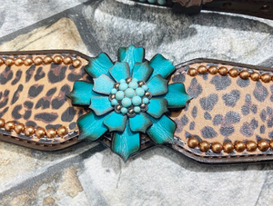 Tous les accessoires de cheval en cuivre antique dur Headstall en cuir avec cuirasse Argentina Leather Horse Headstall From India - Product Image 6