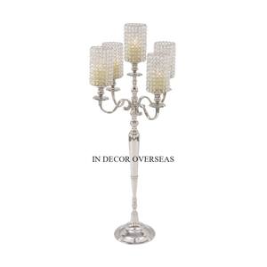 Hot Selling High Grade <b>Gold</b> Plated Premium Quality Metal And Clear Glass Made Wedding Decorative <b>Candelabra</b> In Impressive Price - Product Image 5