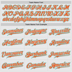 Custom White Aqua Pinstripe Aqua-Orange Auténtica camiseta de béisbol mangas raglán - Product Image 5