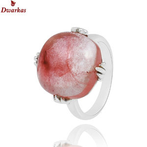 Bague classique en argent sterling 925 de haute qualité avec pierre précieuse audacieuse, pierre de verre cerise, mode, fêtes, vente en gros de bagues - Product Image 2