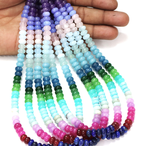 Cuentas de Cuarzo Peacock Rondelle: Gemas Lisas de Calidad AAA para Joyería (7-8mm) - Product Image 2