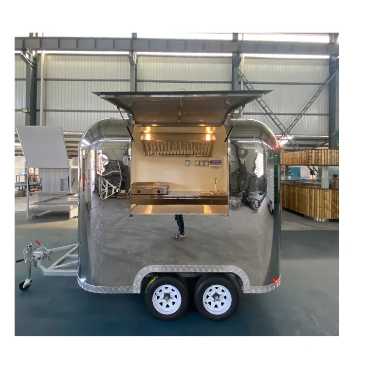 Hanyi Air Stream Mobile Ice Cream Food Truck Nouveau genre de fabrication de hamburgers pour les usines de snacks alimentaires Usines de transformation de légumes