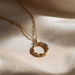 Joyería de moda personalizada colgante redondo irregular collar de anillo de oro OEM ODM - Product Image 3